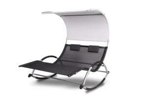 LEŻAK ogrodowy 2OS. bujany fotel łóżko polowe z daszkiem