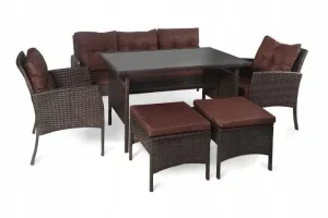 Zestaw mebli ogrodowych RODOS Duży Rattan Brąz